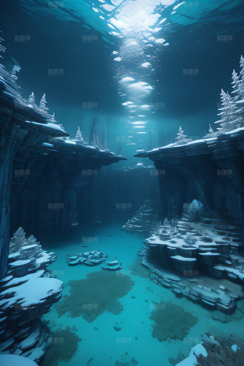蓝色湖泊的建筑奇观高清8K画质尽显