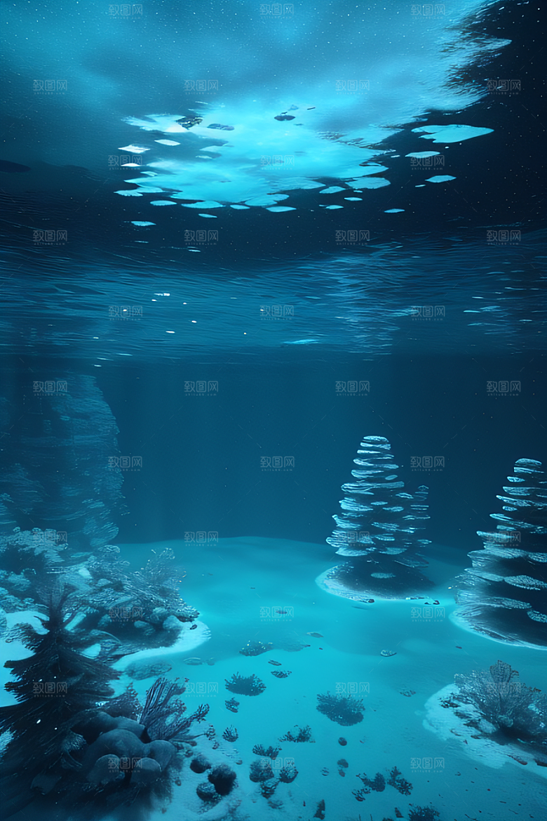 冬日仙境雪中湖泊的奇幻建筑