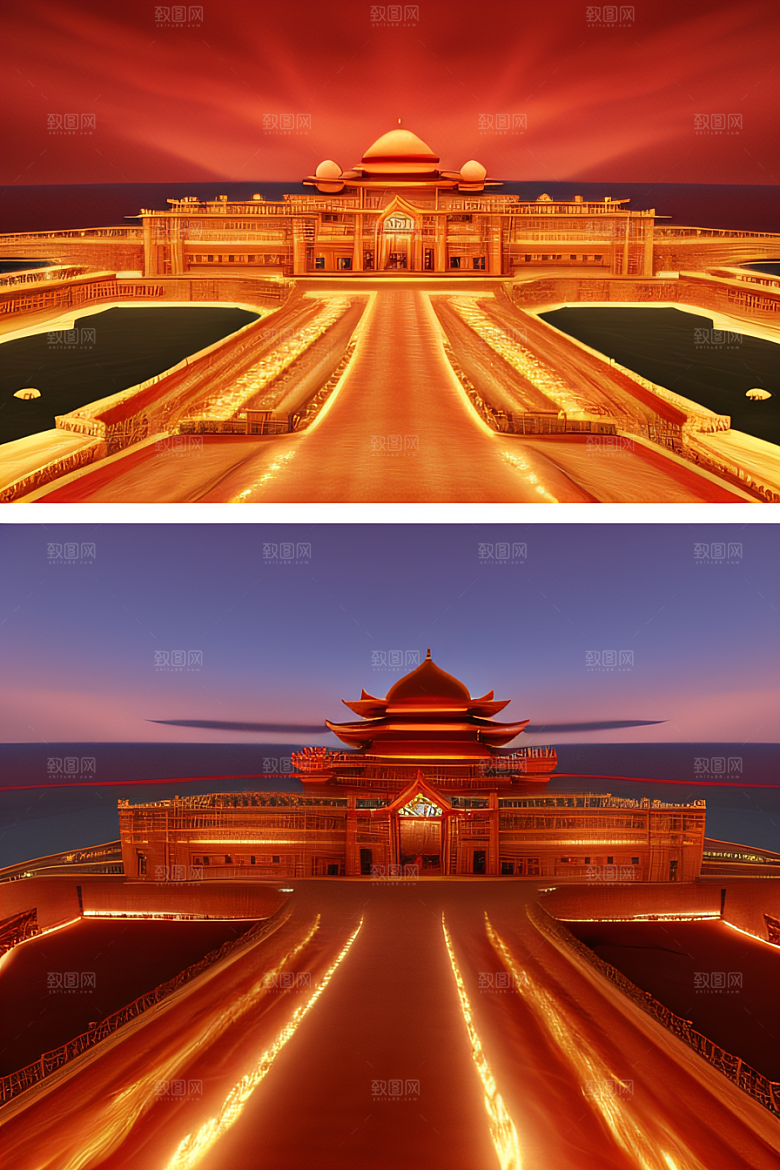 俯瞰红海超宽广角的玫瑰宫殿