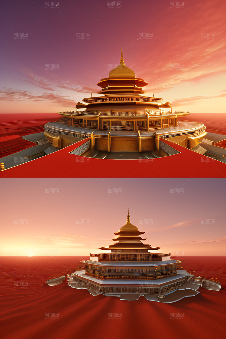 红海上的巨型玫瑰宫殿