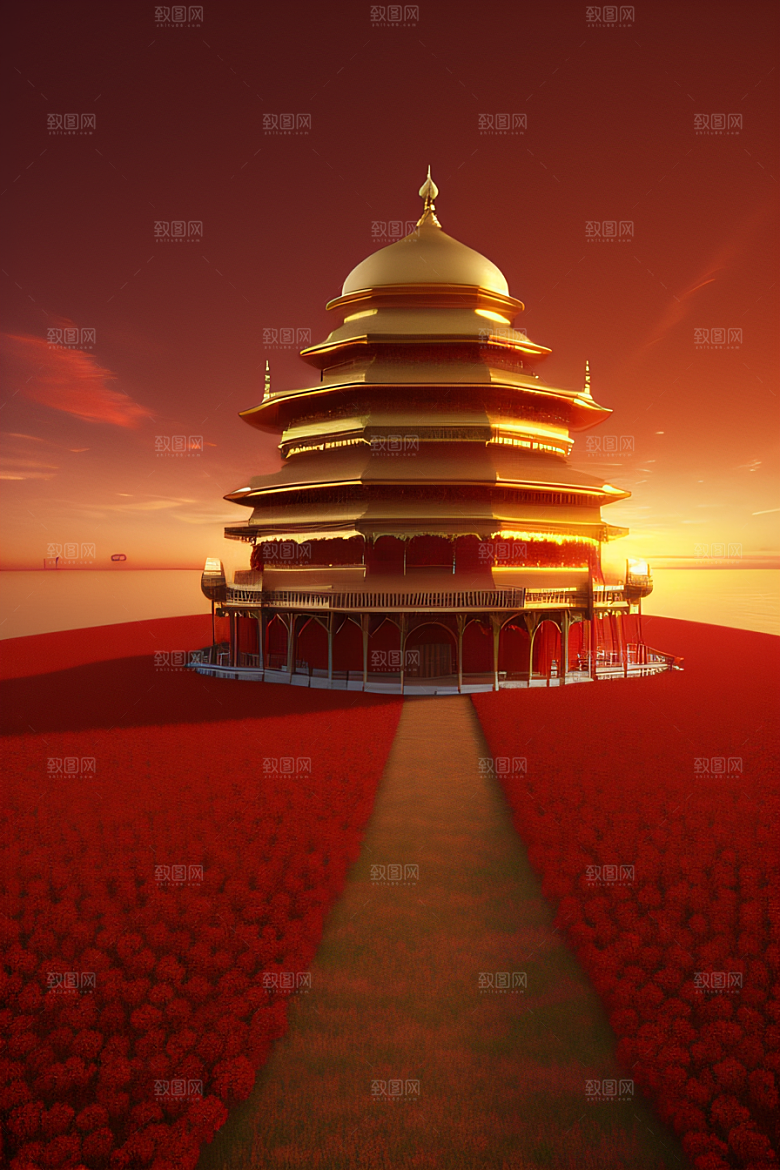 红海上的巨型玫瑰宫殿