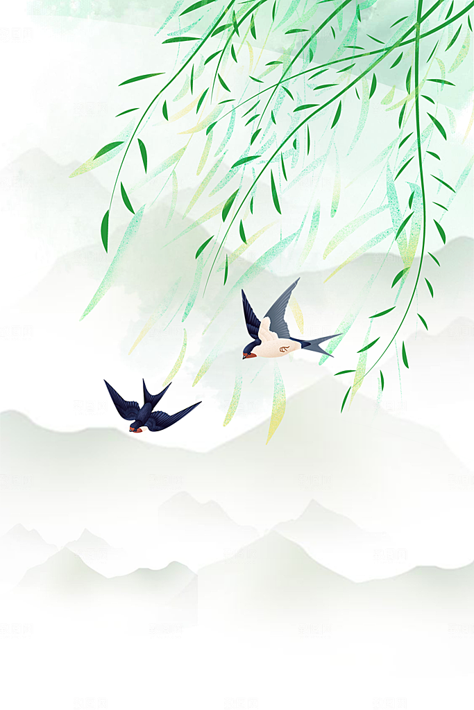 二十四节气节日背景插画海报