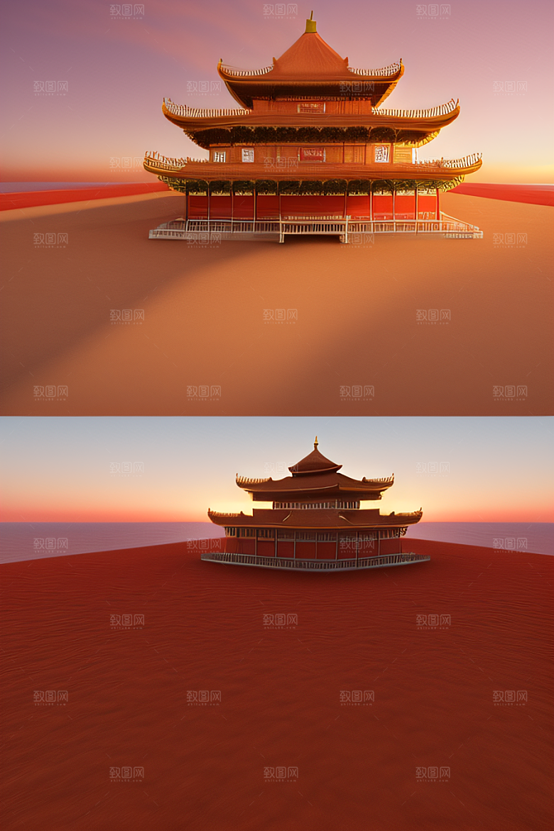 红海上的巨型玫瑰宫殿