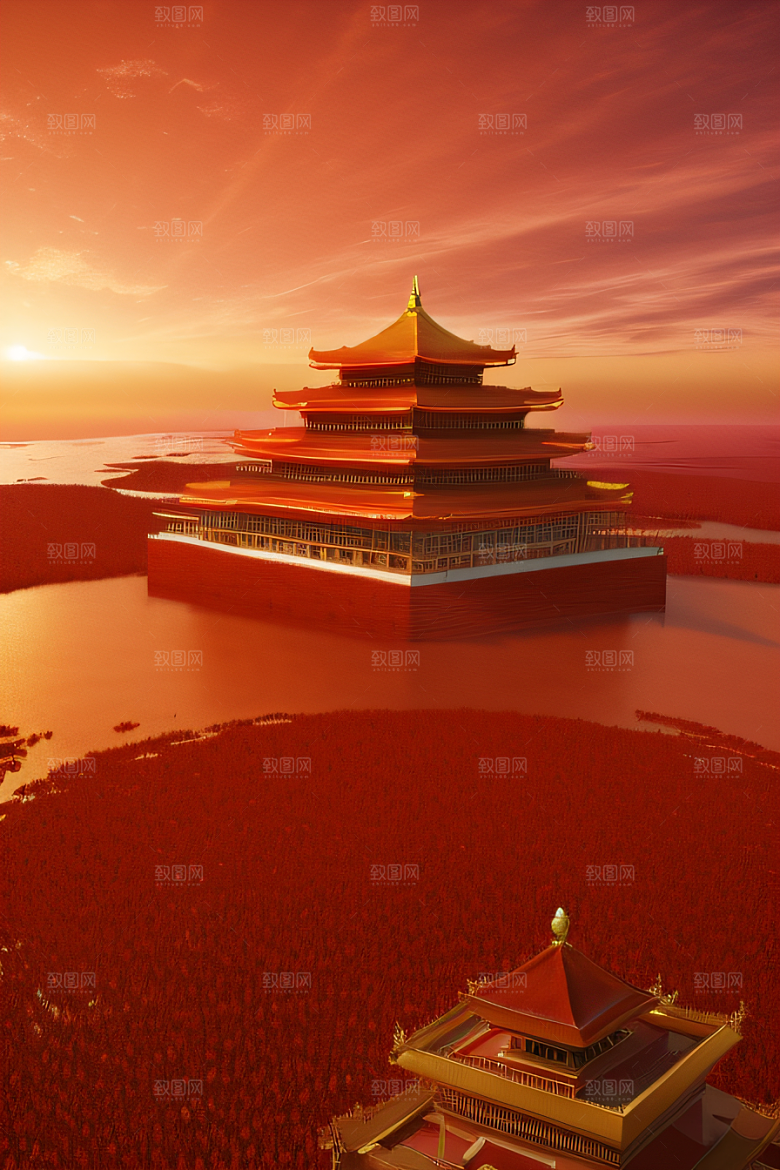 飘逸祥云下的玫瑰宫殿