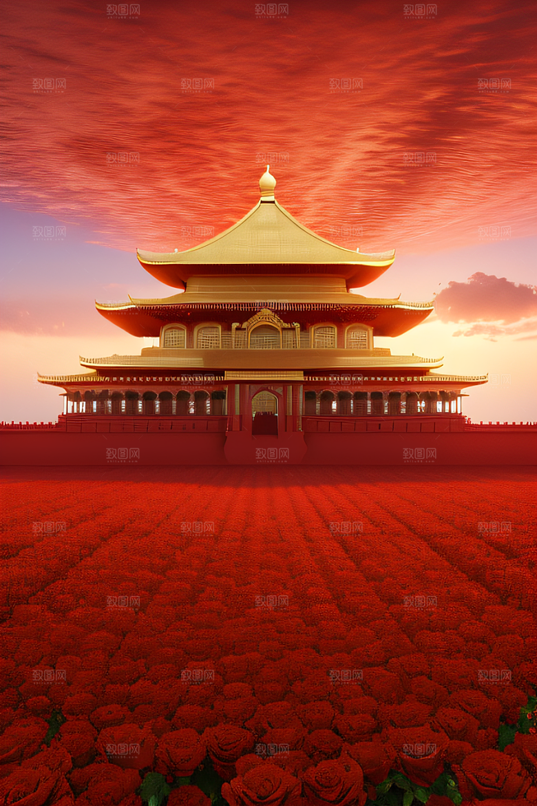飘逸祥云下的玫瑰宫殿