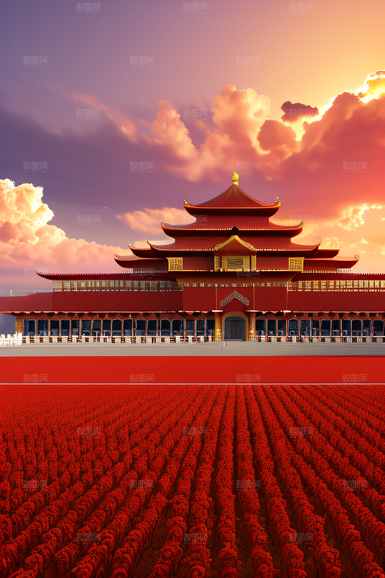 飘逸祥云下的玫瑰宫殿