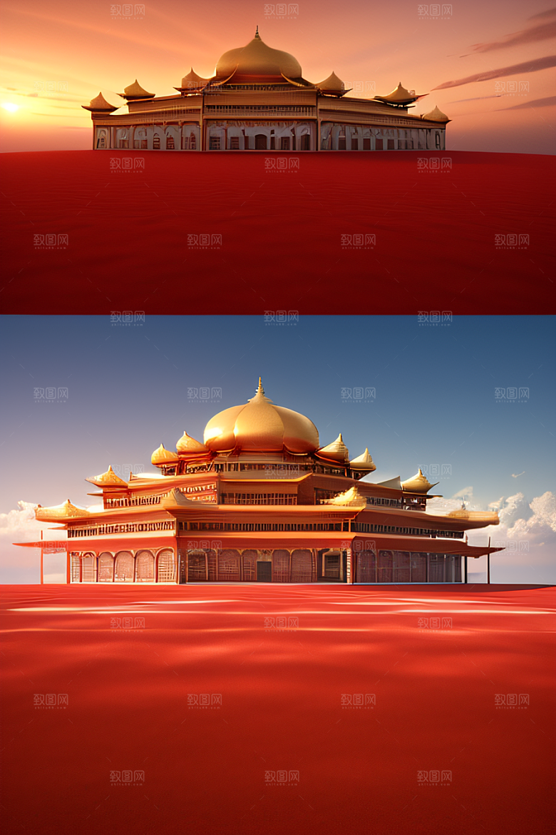 飘逸祥云下的玫瑰宫殿
