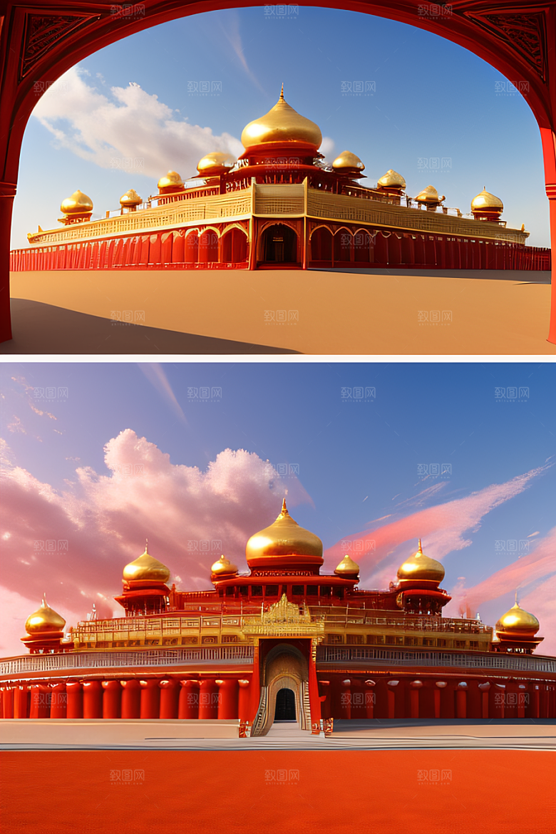 飘逸祥云下的玫瑰宫殿