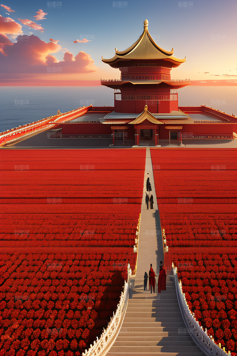 红海上的玫瑰宫殿绝美景观