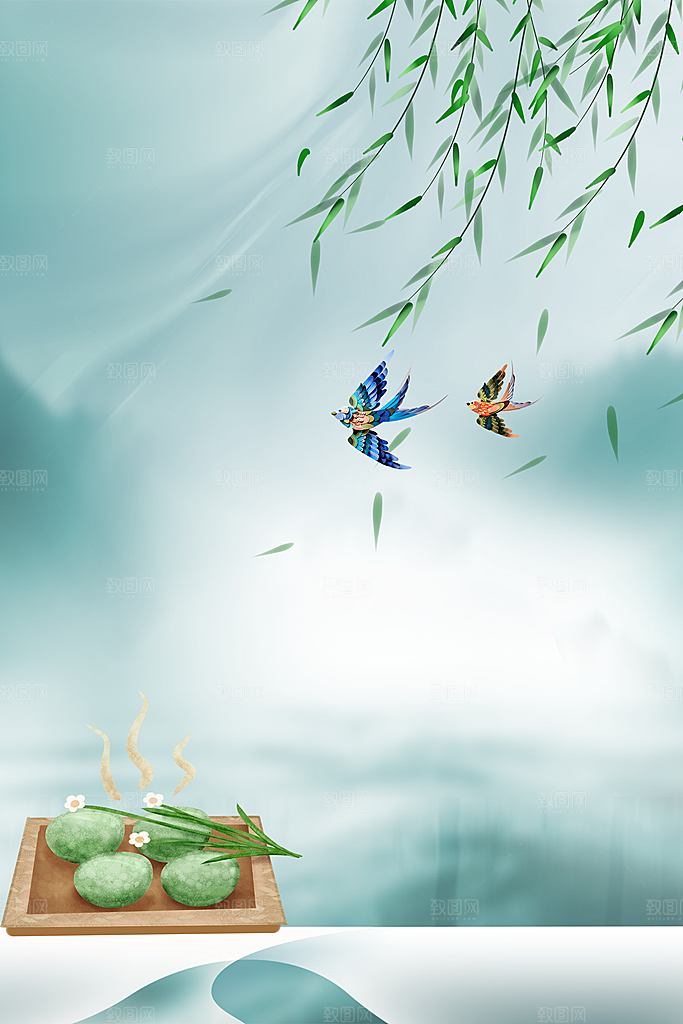 二十四节气节日背景插画海报