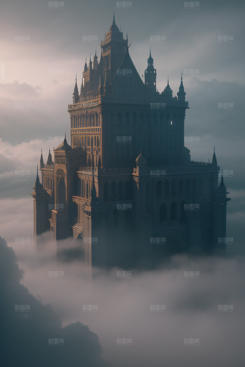 神秘的云雾之宫景色