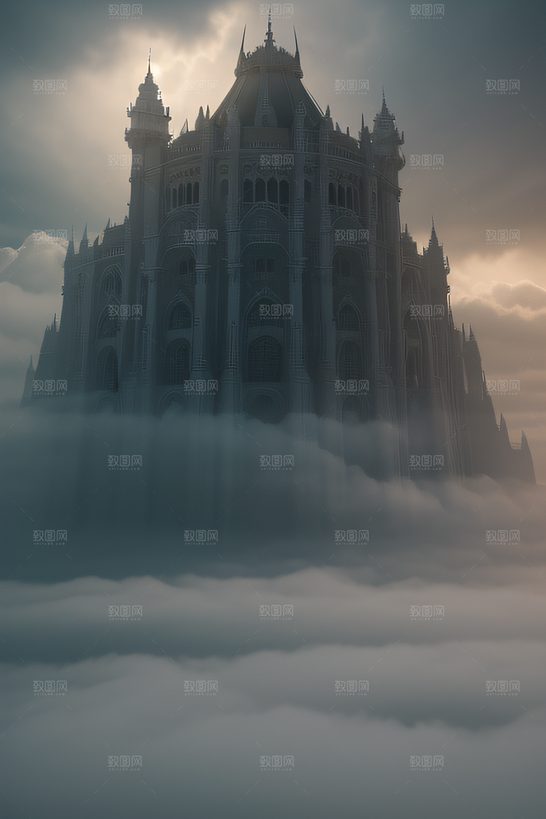 神秘的云雾之宫景色