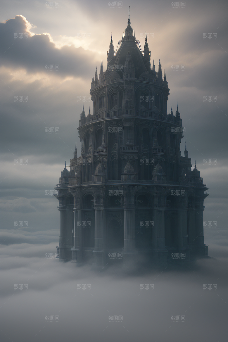云上宫殿的壮丽景色