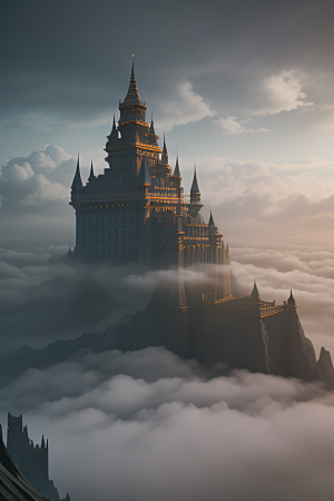 云上宫殿的壮丽景色