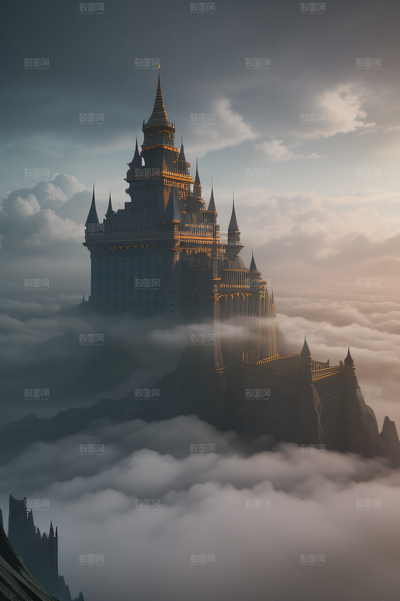 云上宫殿的壮丽景色