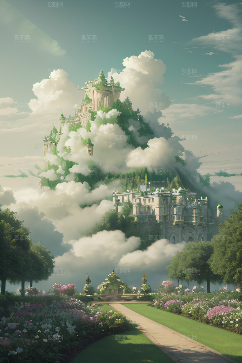 绿云上的宫殿花园