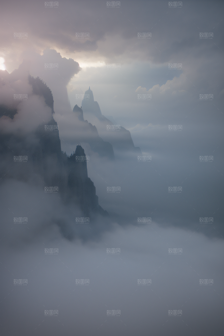 神秘的云雾之宫景色