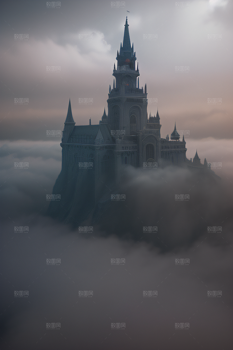 神秘的云雾之宫景色