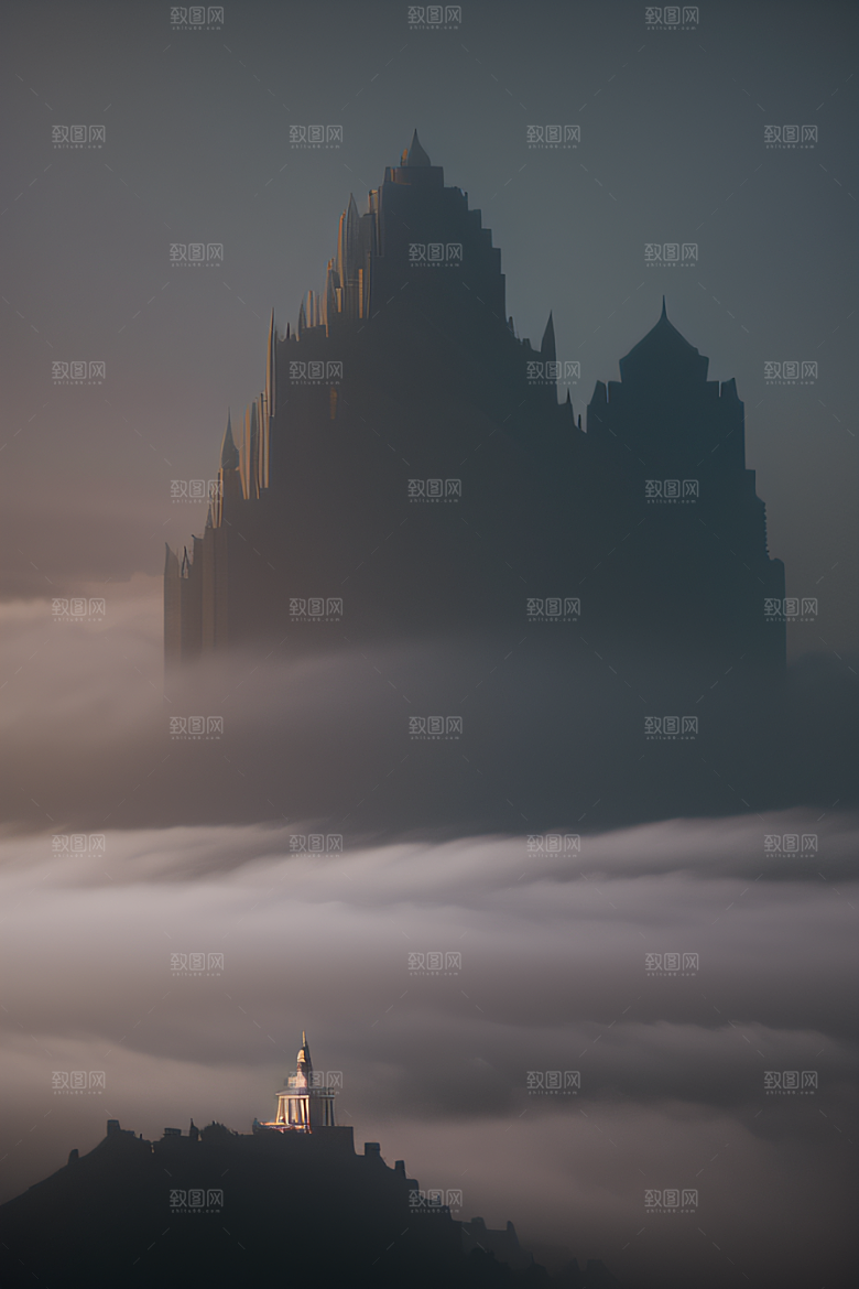神秘的云雾之宫景色