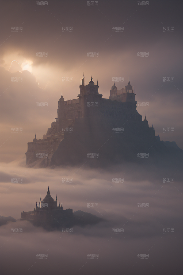 神秘的云雾之宫景色