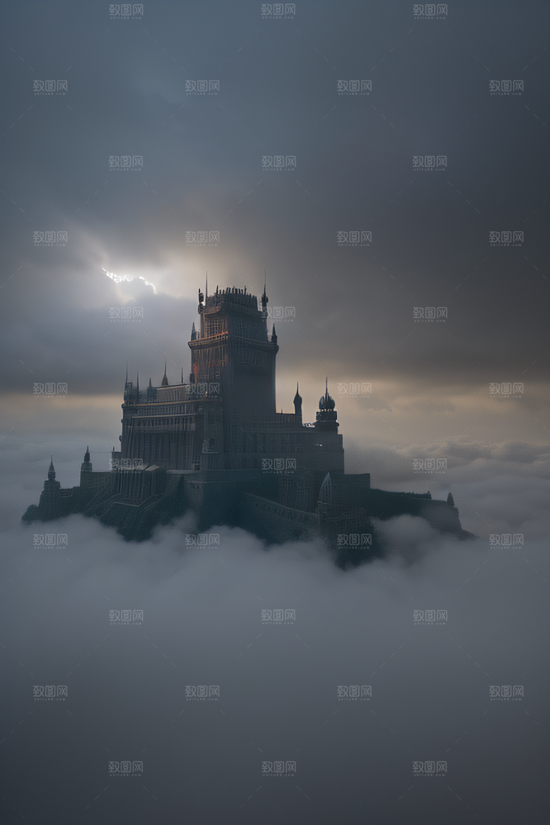 神秘的云雾之宫景色