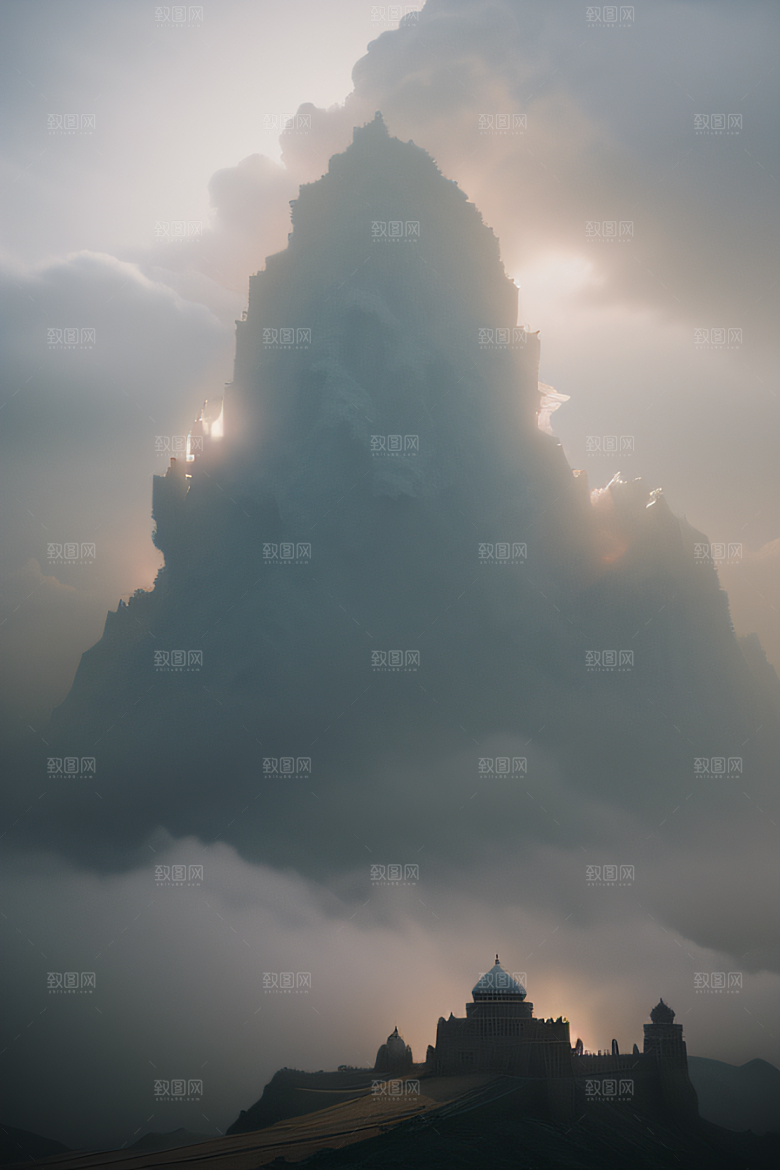 神秘的云雾之宫景色