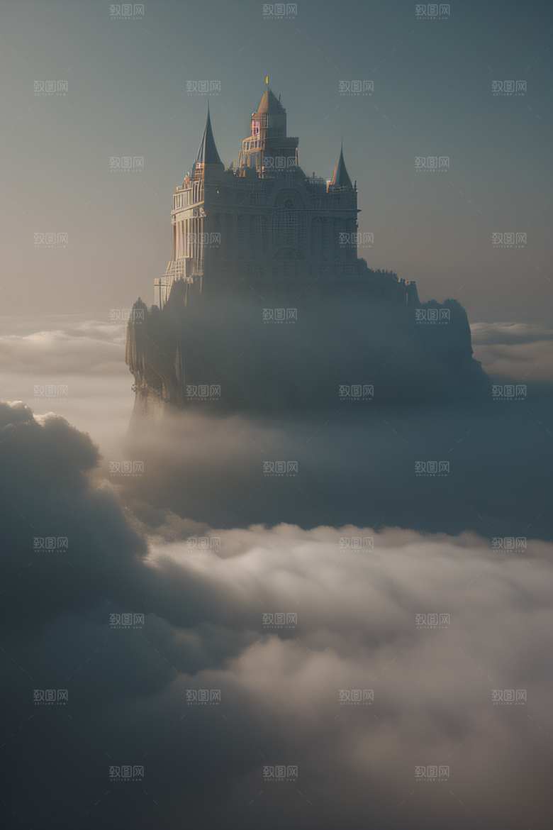 云上宫殿的壮丽景色