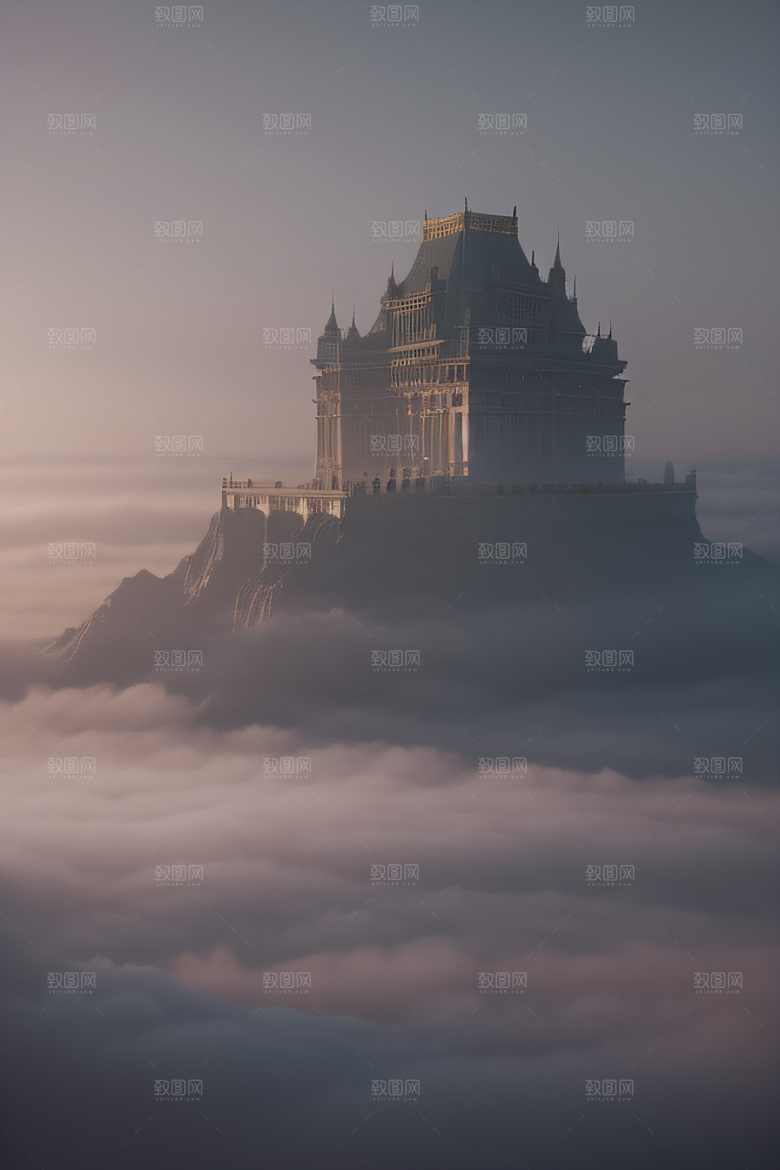 云上宫殿的壮丽景色