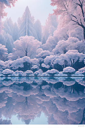 冰玫瑰宫殿湖面上的花海