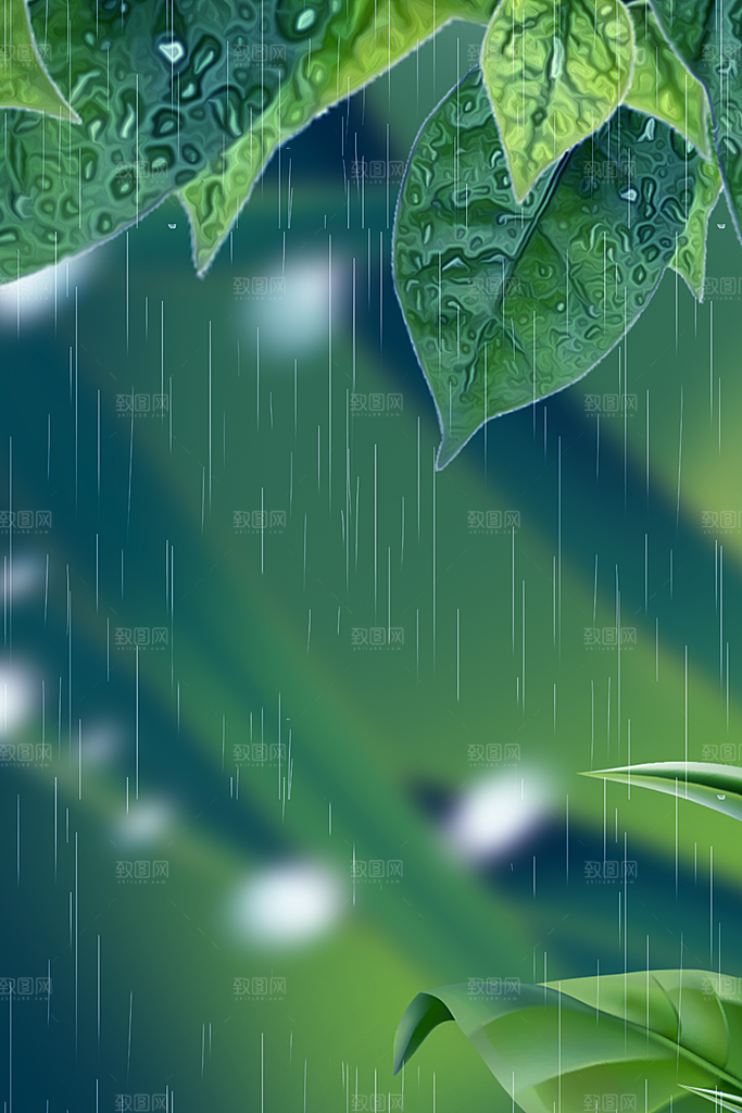 二十四节气节日背景插画海报
