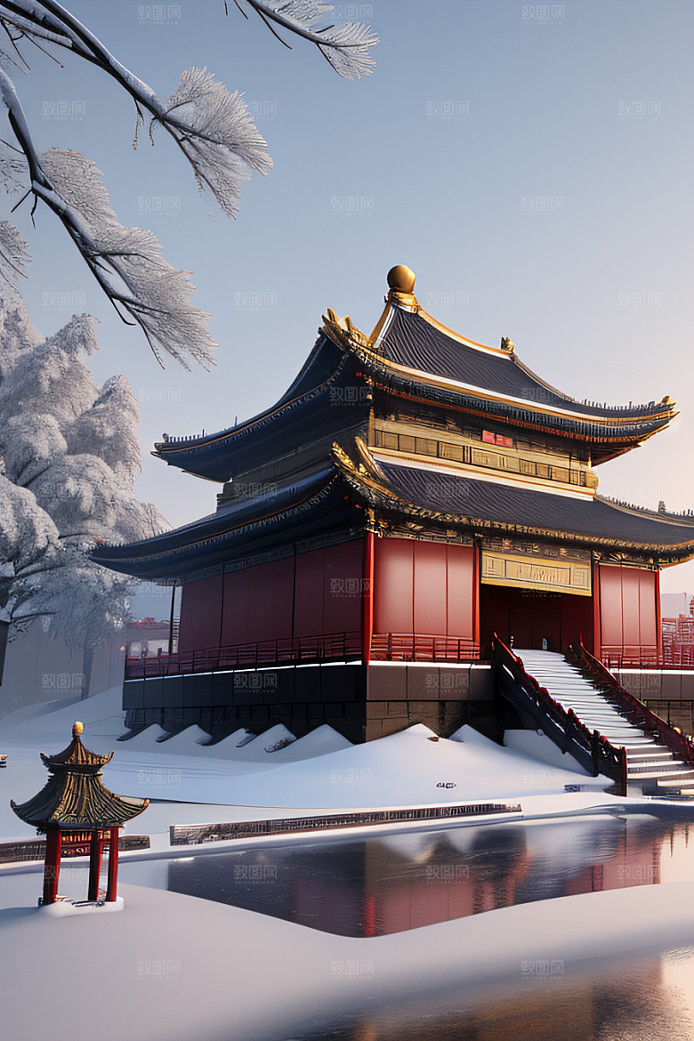 金殿雪夜梦幻3D细致