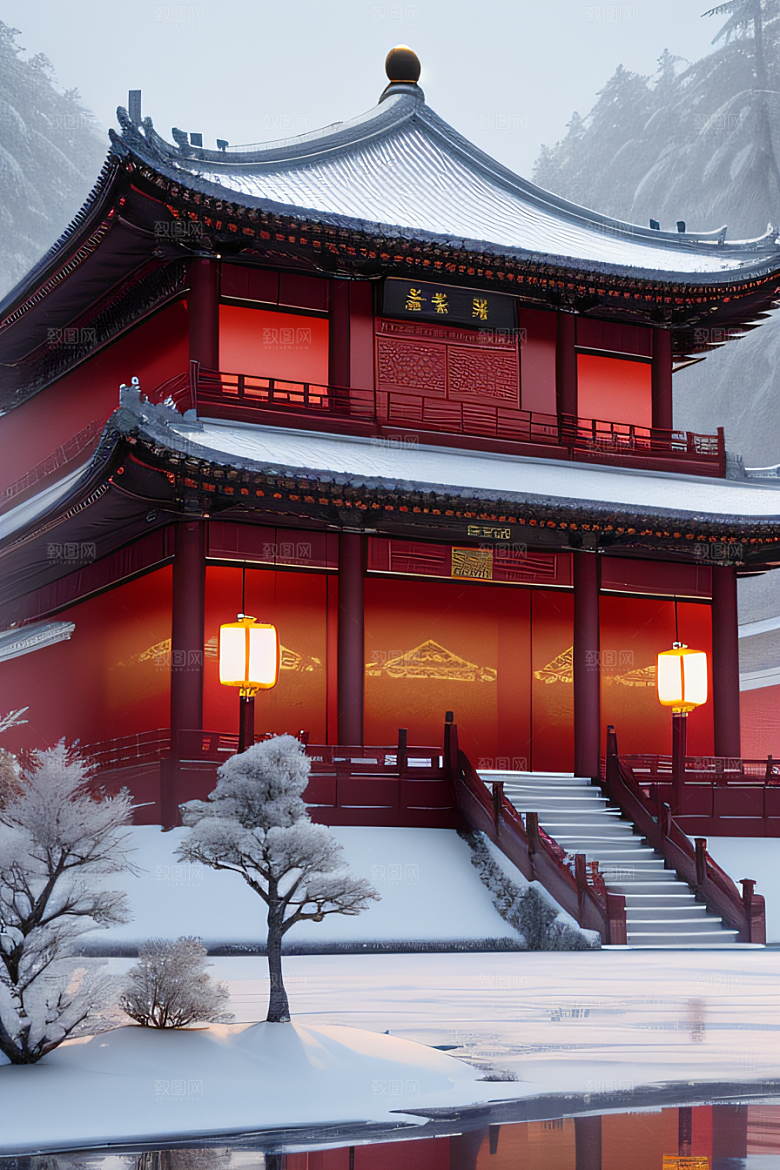 金殿雪夜梦幻可爱3D