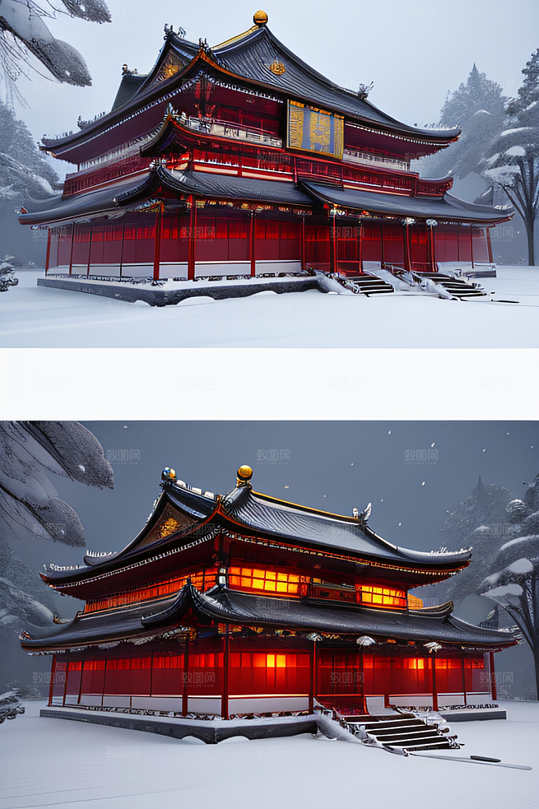 金殿雪夜梦幻可爱3D