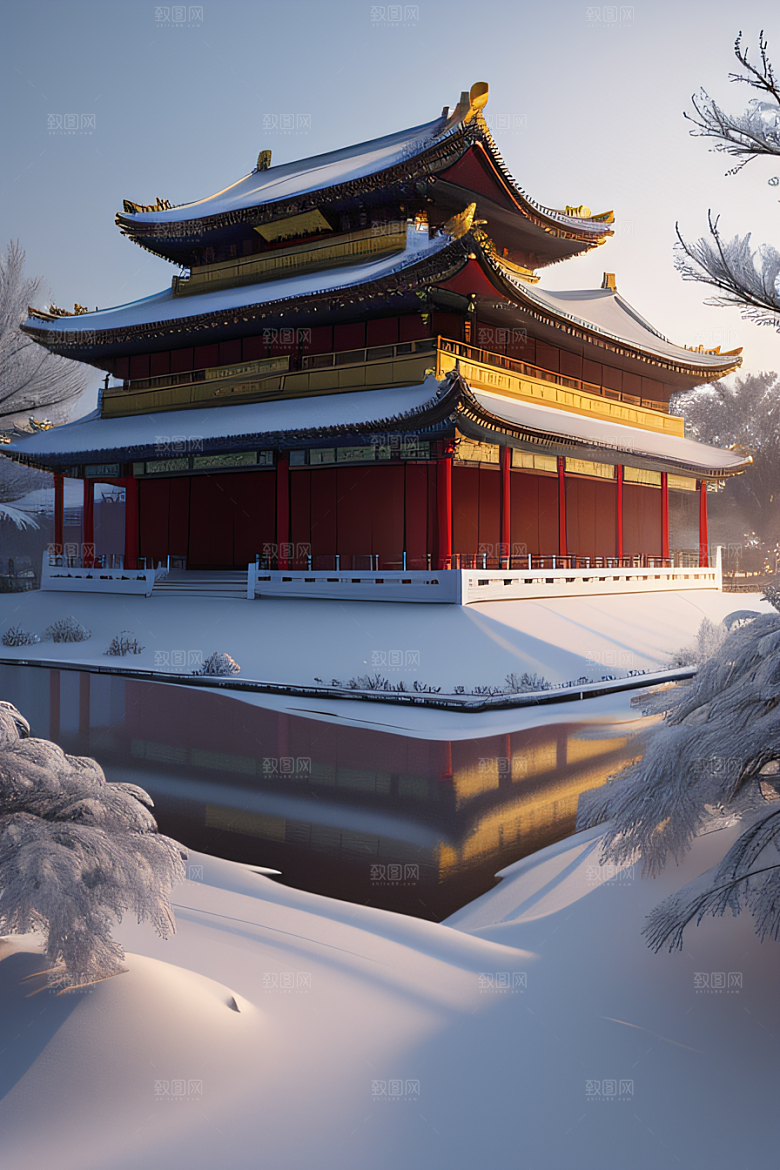 金殿雪夜梦幻可爱3D