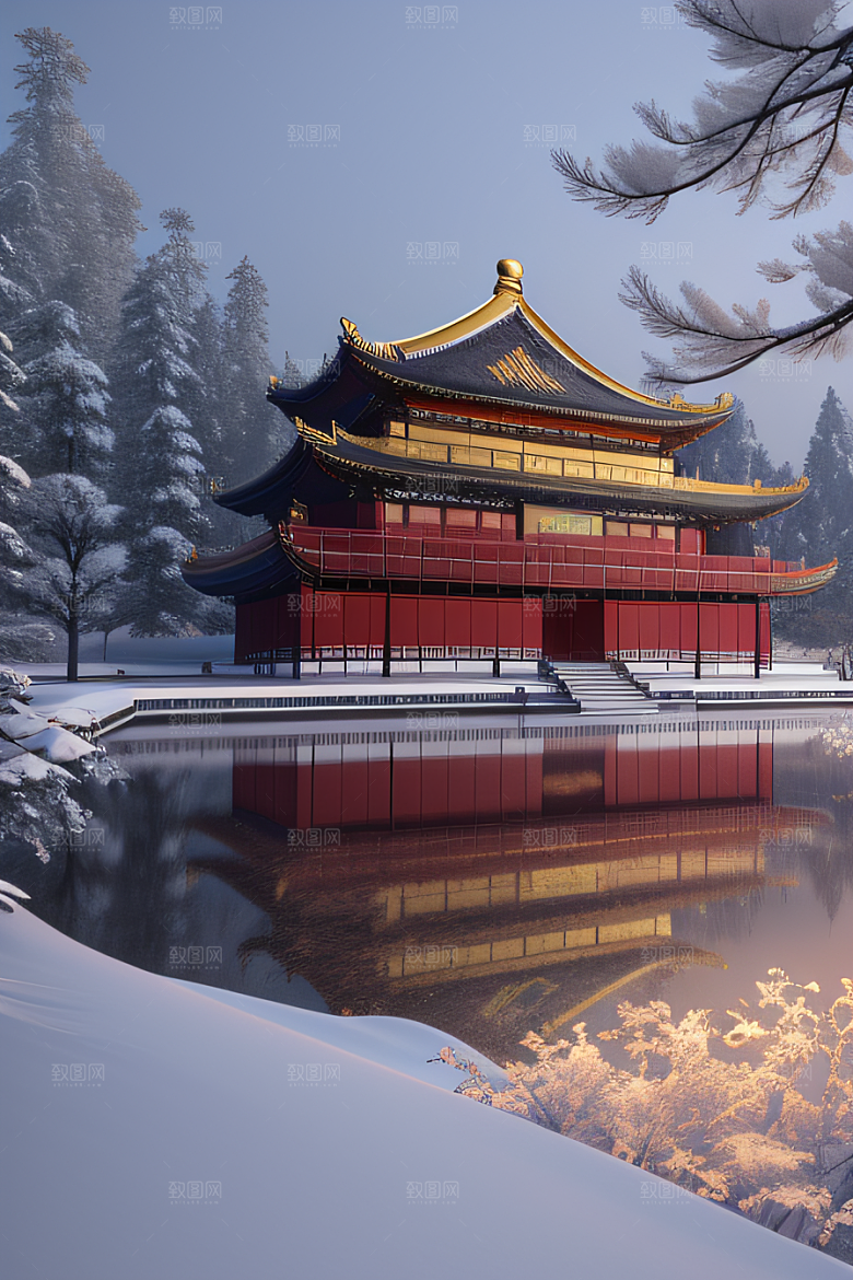 金殿雪夜梦幻可爱3D