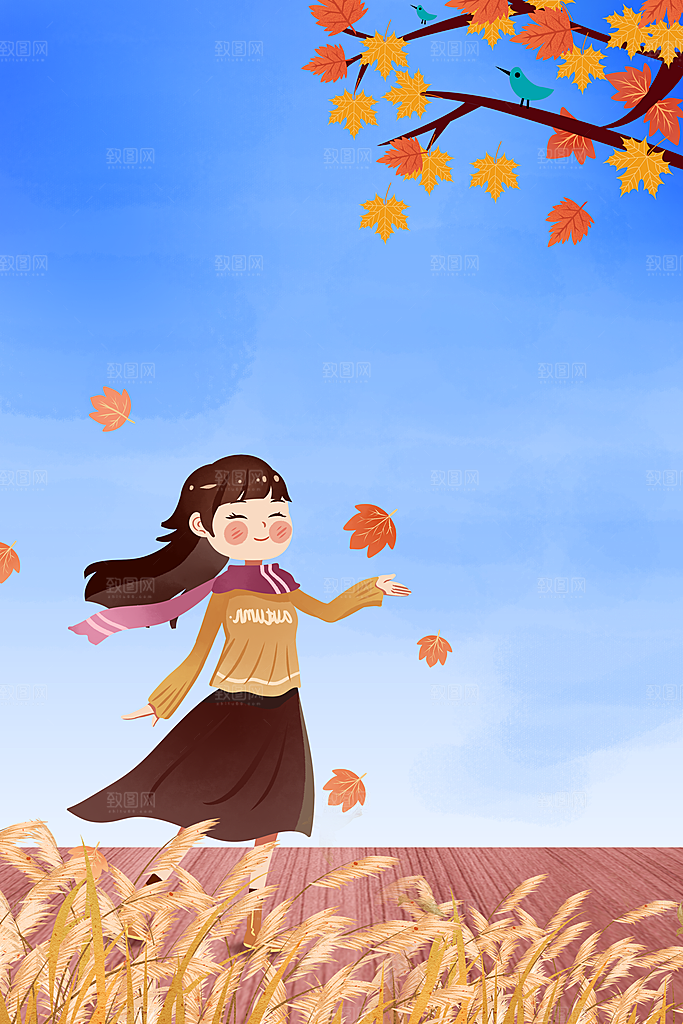 二十四节气节日背景插画海报