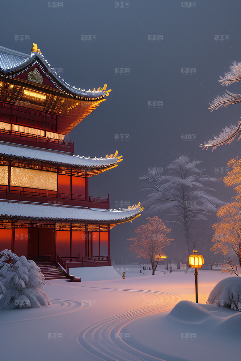 雪夜金殿梦幻可爱UE4