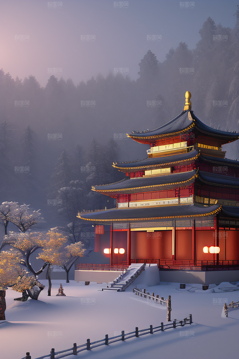 雪夜金殿梦幻可爱UE4