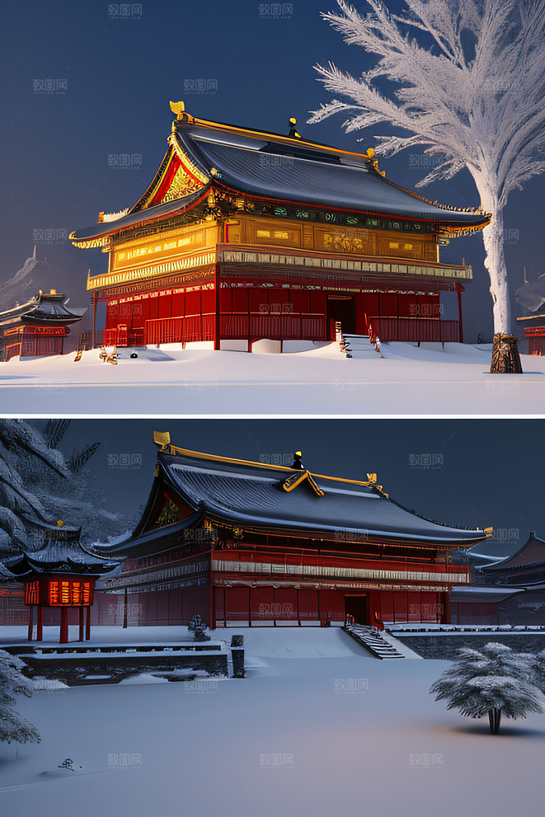 雪夜金殿梦幻可爱UE4