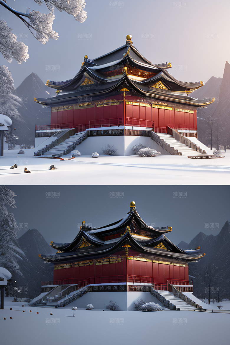 雪夜金殿梦幻可爱UE4