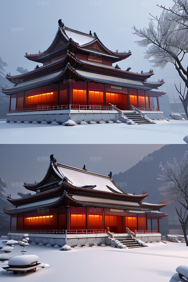 雪夜金殿梦幻可爱UE4
