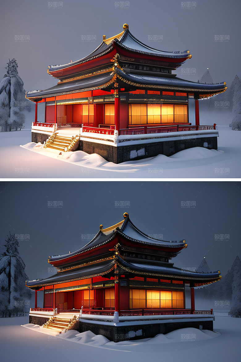 雪夜金殿梦幻可爱UE4