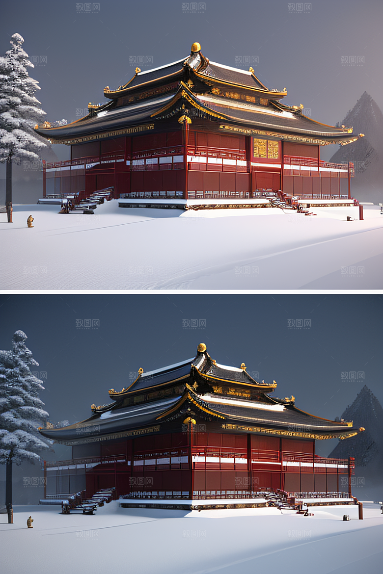 雪夜金殿梦幻可爱UE4