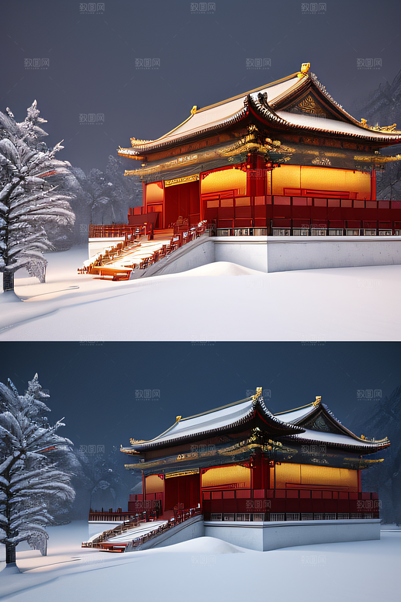雪夜金殿梦幻可爱UE4