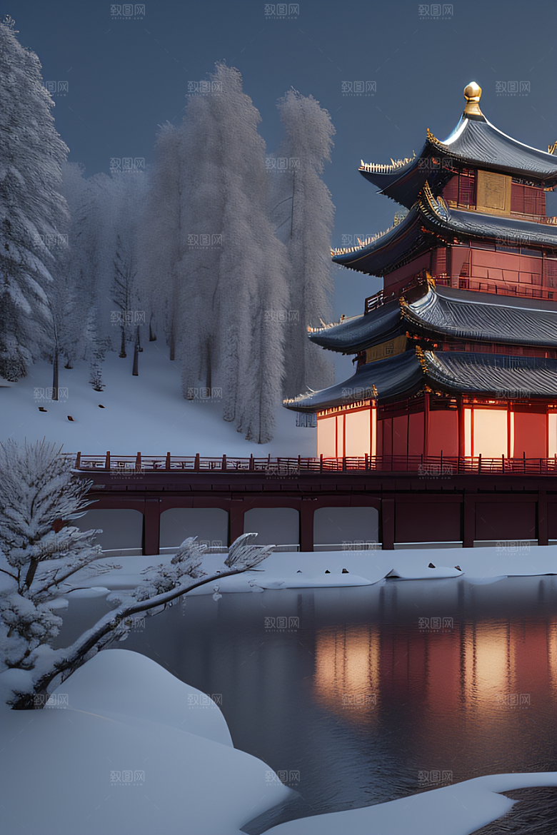 雪夜金殿梦幻可爱UE4