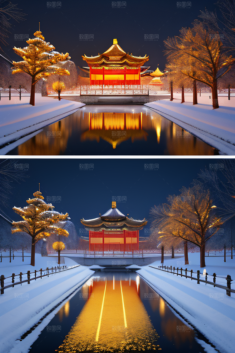 梦幻金殿雪夜细腻8K
