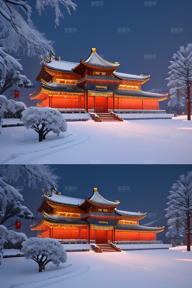 梦幻金殿雪夜细腻8K