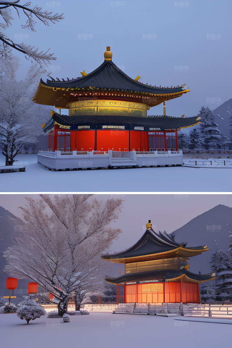 金殿雪夜梦幻3D细致