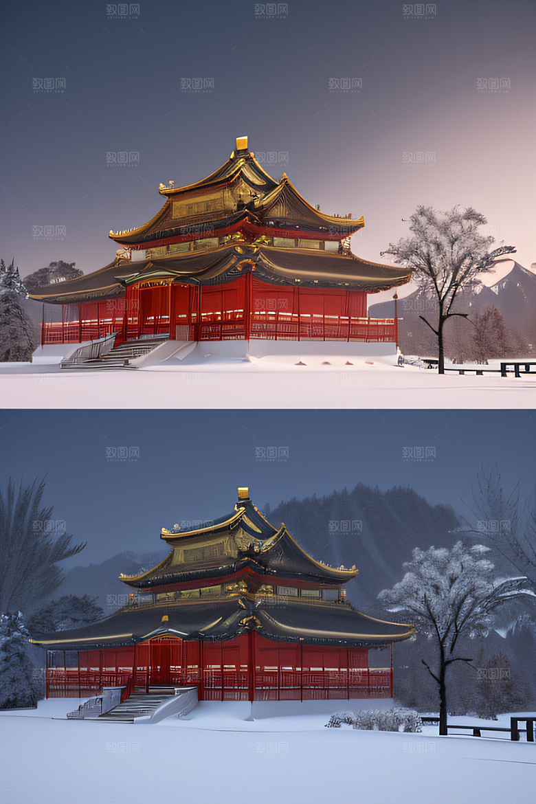 金殿雪夜梦幻3D细致