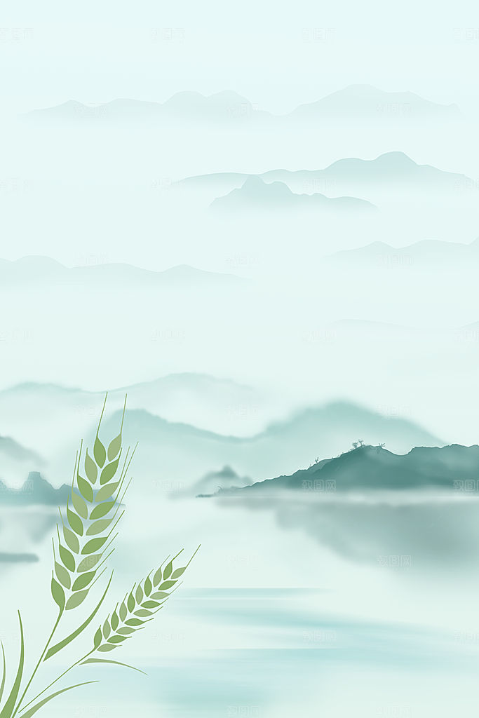 二十四节气节日背景插画海报